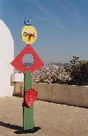 Kunstwerk van Miro met uitzicht op Barcelona